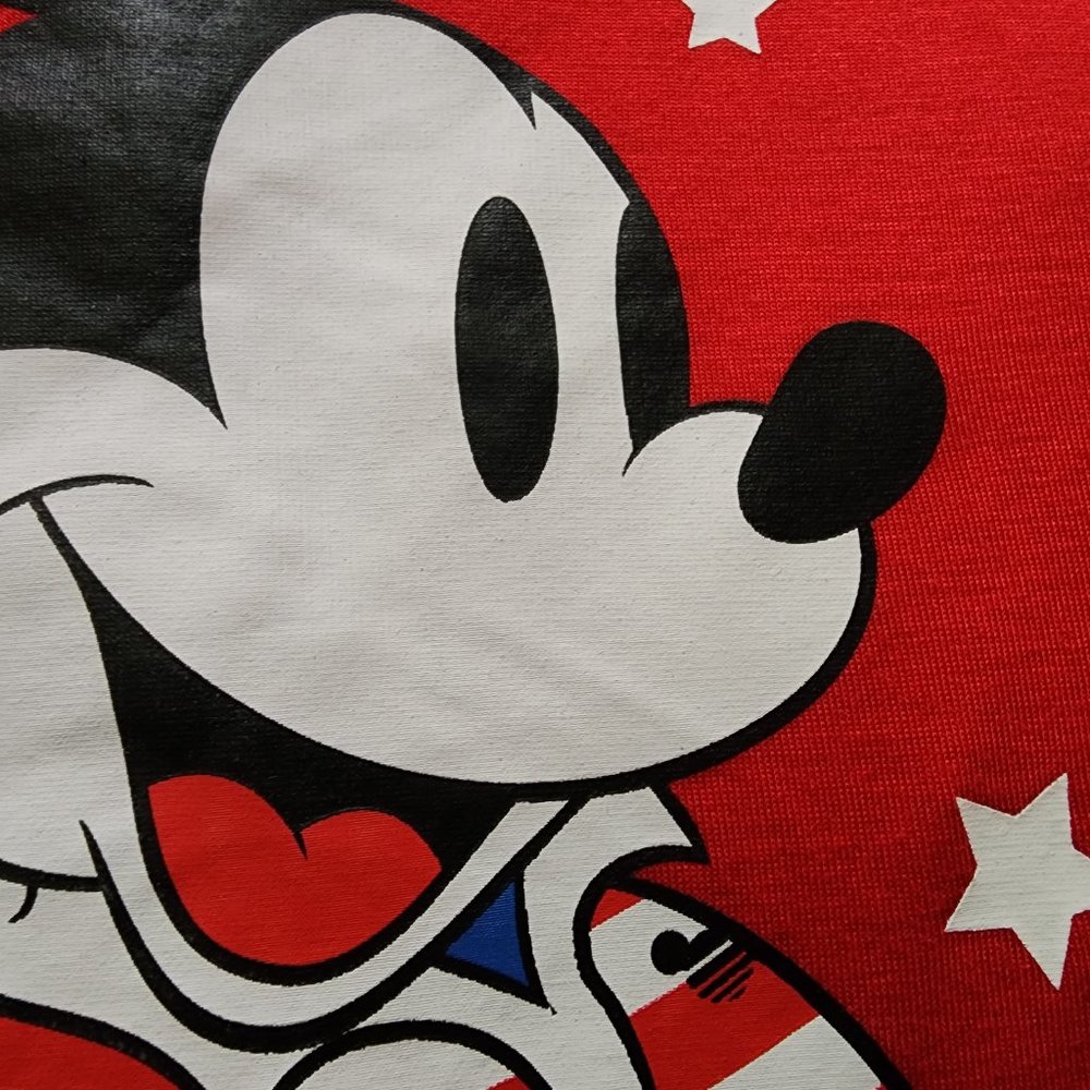 Juniors M Disney Mickey Mouse Classic America Stars & Stripes Outfit Graphic Tee - Picture 2 of 4